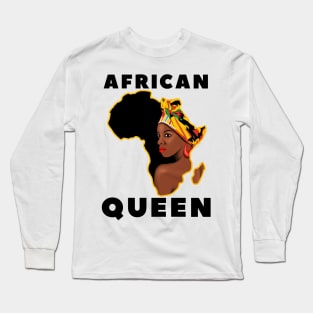 African Queen Melanin Afro Black History Long Sleeve T-Shirt